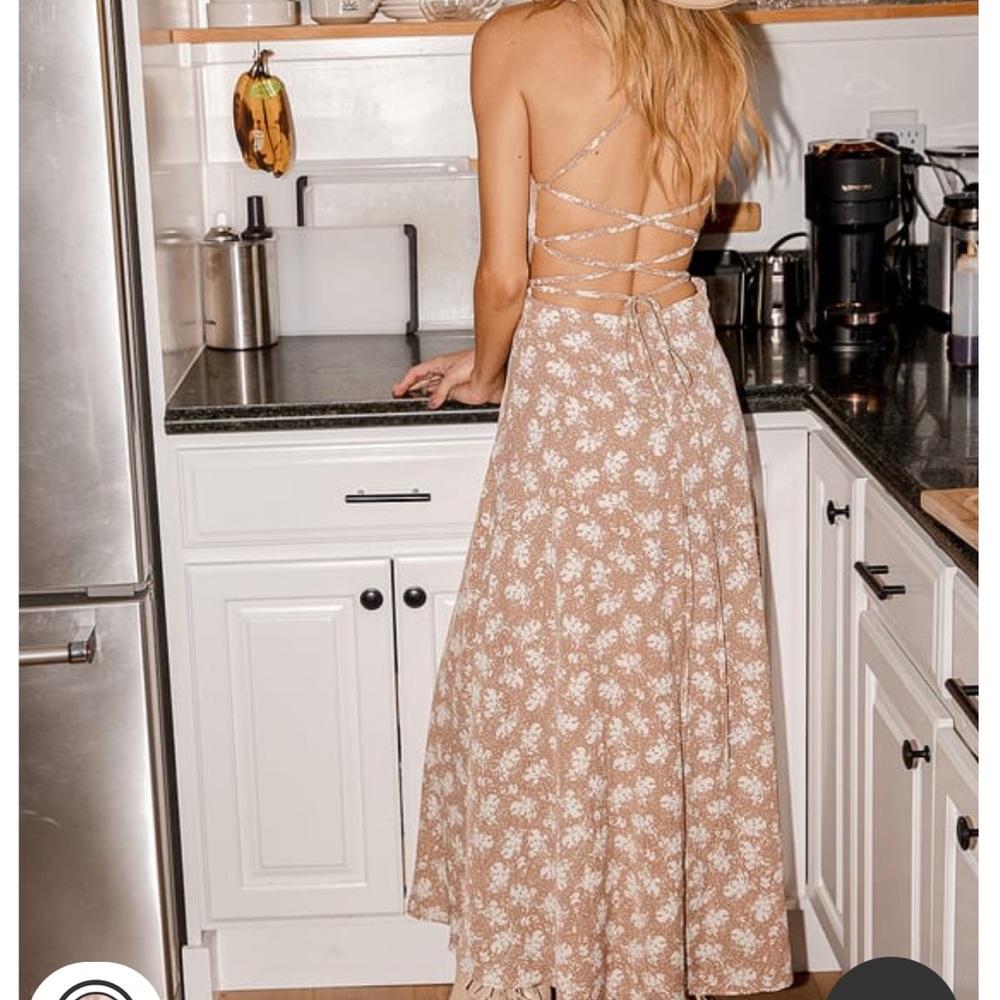 Lulu’s Brown & White Strappy Dress